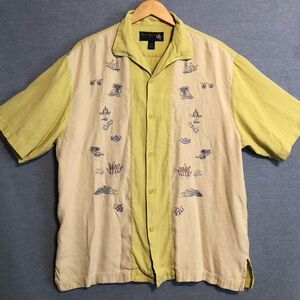 Vintage Nat Nast Shirt Mens L Yellow Shore Leave 78 Limited Edition Hawaiian
